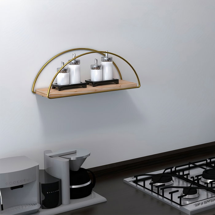 Hanah Home Dekoratif Duvar Rafı 2 - Dorado y Marrón